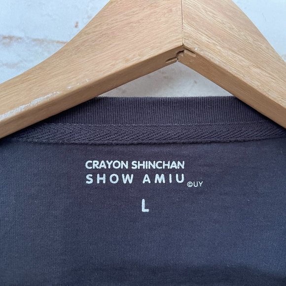 CRAYON SHINCHAN Show Amiu Gray T-shirt Dress Size Large L Anime - Picture 3 of 5